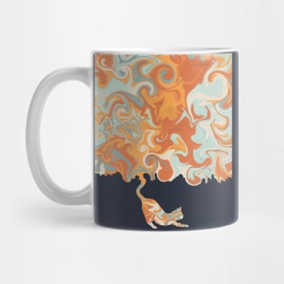Rainbow Twirl Cat Mug